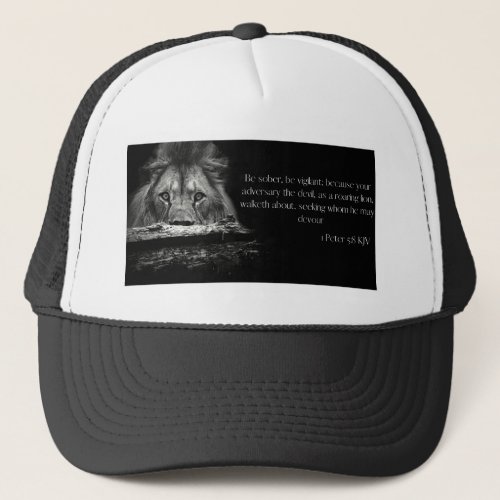 1 Peter 58 Be Alert and Sober Minded Christian Trucker Hat