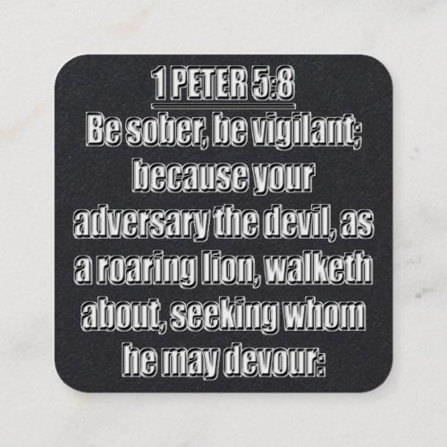 1 Peter 58 KJV Bible Verse Square Business Card
