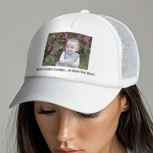 1 Photo and Custom Text - make it yours - Trucker Hat