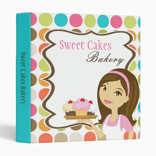1" Photo Binder Presentation Bakery Brunette Baker (Front/Spine)