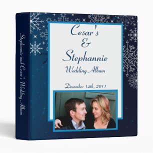 1" Photo Binder Scrapbook Blue Star and Snowflakes