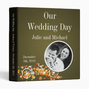 1" Photo Binder Scrapbook Brown Fall Double Bike