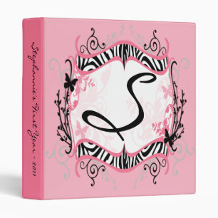 1" Photo Binder Scrapbook Butterfly Zebra Print