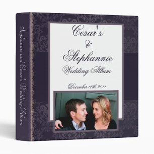 1" Photo Binder Scrapbook Deep Purple Damask