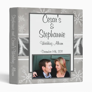 1" Photo Binder Scrapbook Gray Snowflakes