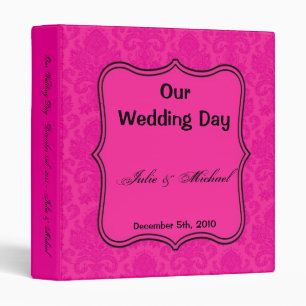 1" Photo Binder Scrapbook Hot Pink Bla Damask Lace