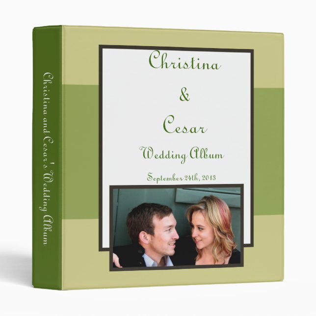 1" Photo Binder Scrapbook Japanese Green Bonsai Tr (Front/Spine)