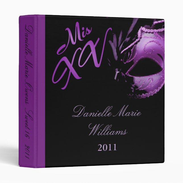 1" Photo Binder Scrapbook Mis XV Purple Lilac (Front/Spine)