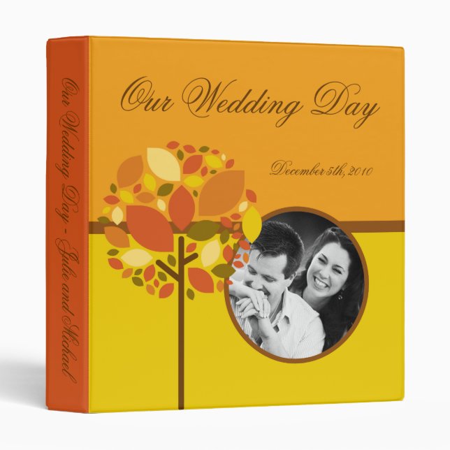 1" Photo Binder Scrapbook Modern Autumn Tree Fall (Front/Spine)
