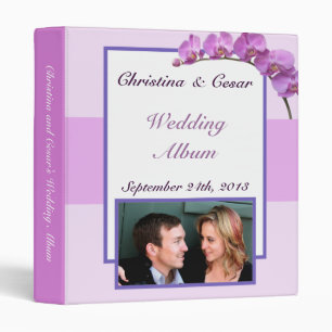 1" Photo Binder Scrapbook Purple Orchids on Stem