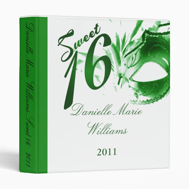 1" Photo Binder Scrapbook Sweet 16 Green (Front/Spine)