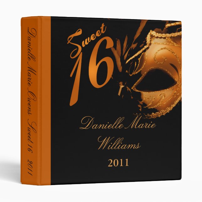 1" Photo Binder Scrapbook Sweet 16 Orange (Front/Spine)