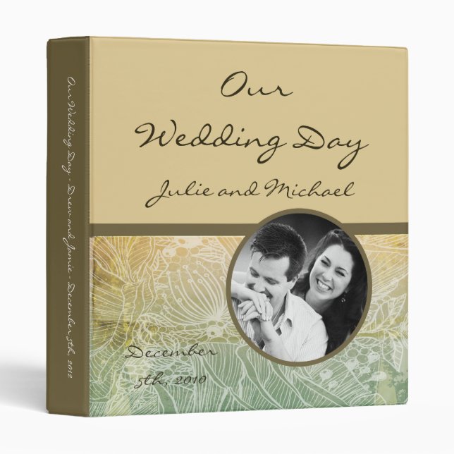 1" Photo Binder Scrapbook Vintage Floral Antique (Front/Spine)