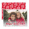 1 Photo Christmas Script Red Damask Peace
