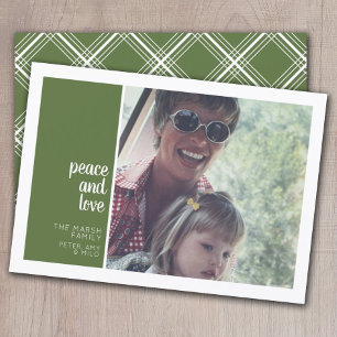 1 Photo Collage Minimal Christmas peace love Holiday Card