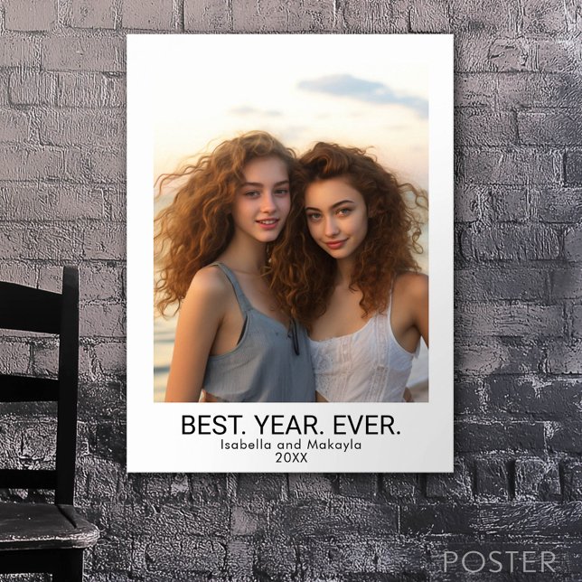 1 Photo Collage Minimalist - Best Year Ever Poster (Custom Poster)