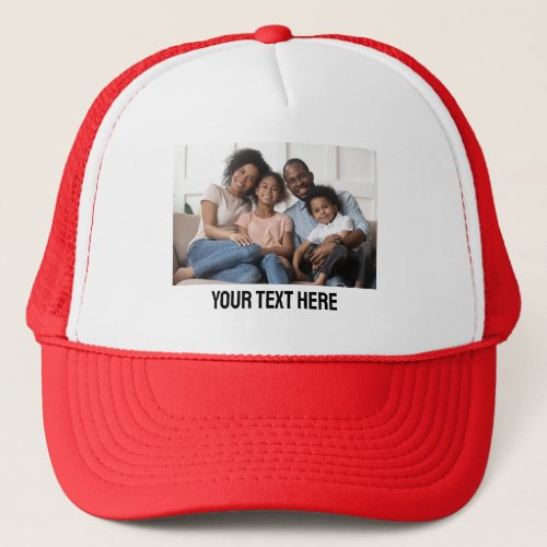 1 Photo Custom Text Birthday Party Make it Yours Trucker Hat