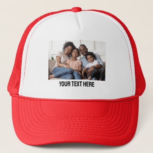 1 Photo Custom Text Birthday Squad Crew Party Team Trucker Hat