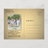 1 Photo Family Reunion Save the Date Black & Gold Announcement Postcard (Back)