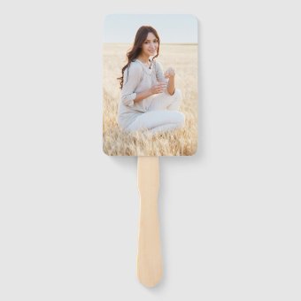 1 Photo Graduation Elegant Brushed Blue Gold White Hand Fan | Zazzle