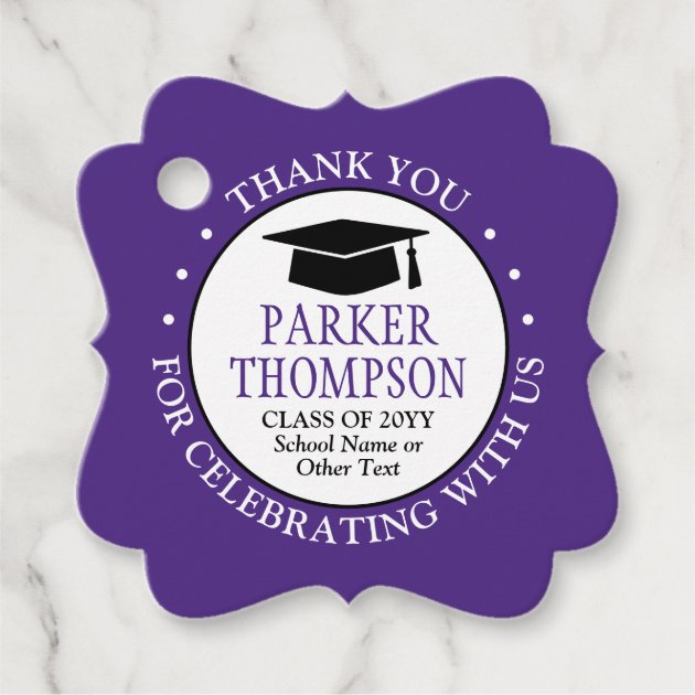 To From Tags Your School Colors- 6/order Cap and Diploma Graduate Favor Tags Graduation Paper Party Tags Custom Graduation Gift Tags