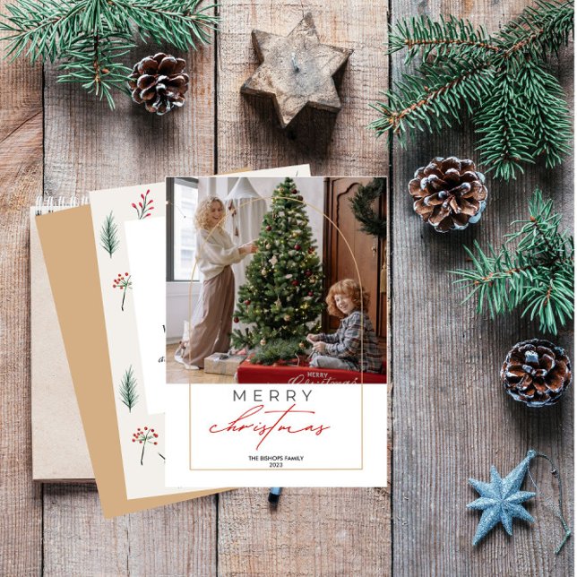 1 Photo Merry Christmas Personalized Holiday Card (Creator Uploaded)