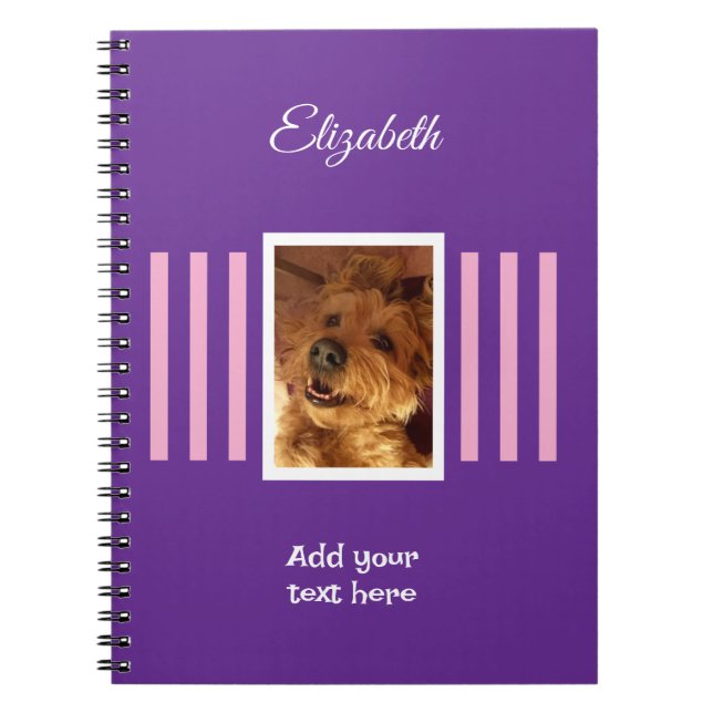 1 photo name text pink purple notebook (Front)