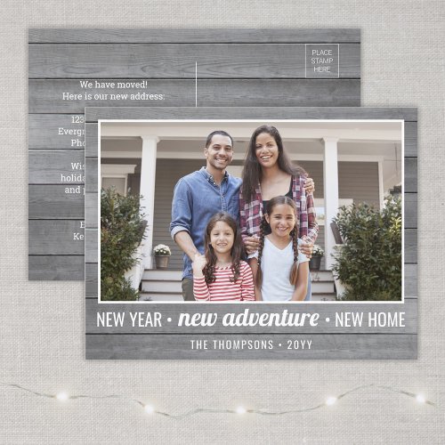 1 Photo New Years Adventure Farmhouse Home Moving Holiday Postcard