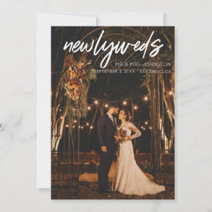 1 Photo Newlyweds Post Wedding Reception - White I Invitation