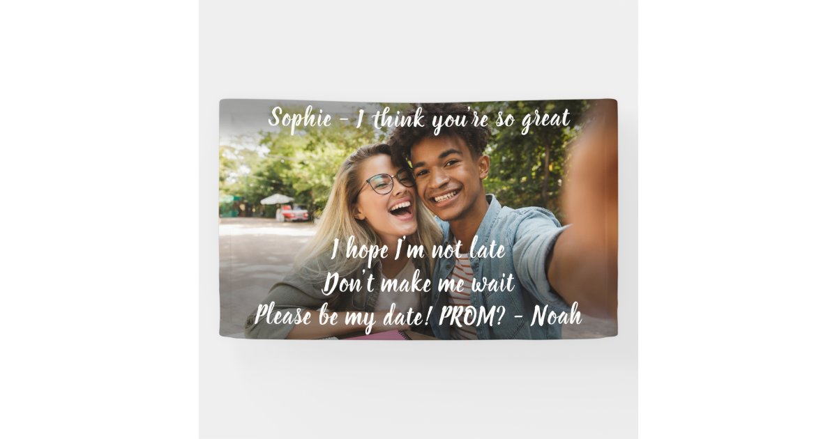 Promposal Banner 1 Photo Prom or HOCO Proposal Cute Promposal Idea Banner | Zazzle