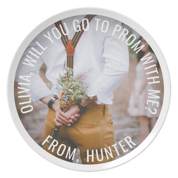 1 Photo Prom Or Hoco Proposal Cute Promposal Idea Dinner Plate Zazzle Com
