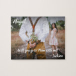 1 Photo Prom or HOCO Proposal Cute Promposal Idea Jigsaw Puzzle<br><div class="desc">Ask a girl or boy to prom in style with this personalized photo promposal puzzle. (IMAGE PLACEMENT TIP: An easy way to center a photo exactly how you want is to crop it before uploading to the Zazzle website.) Design features a modern calligraphy script typography, customized message, and a picture...</div>