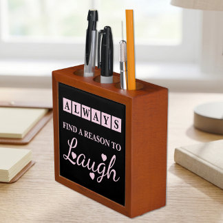 1 photo reason to laugh black pink desk organizer