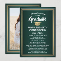1 Photo Virtual Graduation Party Green Gold White