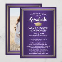 1 Photo Virtual Graduation Party Purple Gold White