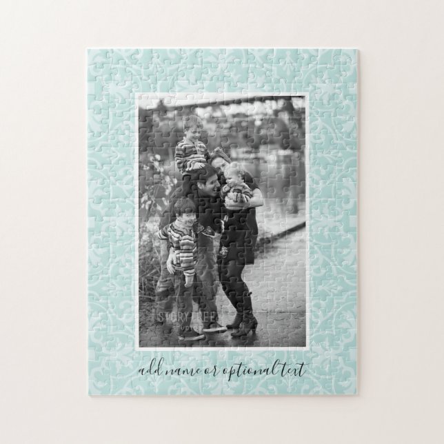 1 Photo with Farmhouse Tile Pattern and Text Jigsaw Puzzle (Vertical)