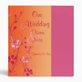 1" Pink and Orange Floral Wedding Binder (Front)