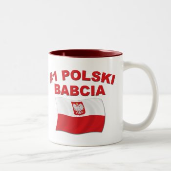 #1 Polski Babcia Two-tone Coffee Mug by worldshop at Zazzle