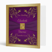 1" Purple and Gold Floral Wedding Binder (Front/Inside)