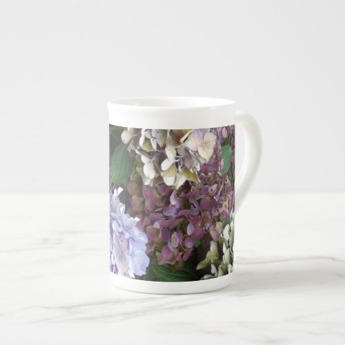 1 Purple Lavender Blue Hydrangeas Bone China Mug