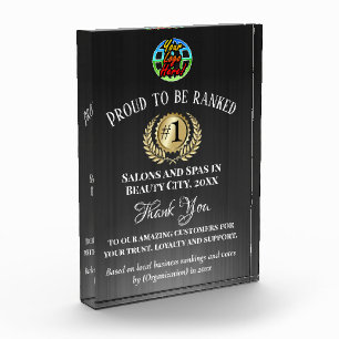 #1 Ranked Business Award Modern Black Trophy