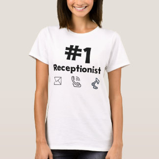 #1 Receptionist Secretary Front Desk Professional T-Shirt