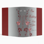 1" Red and Silver Floral Wedding Binder (Background)