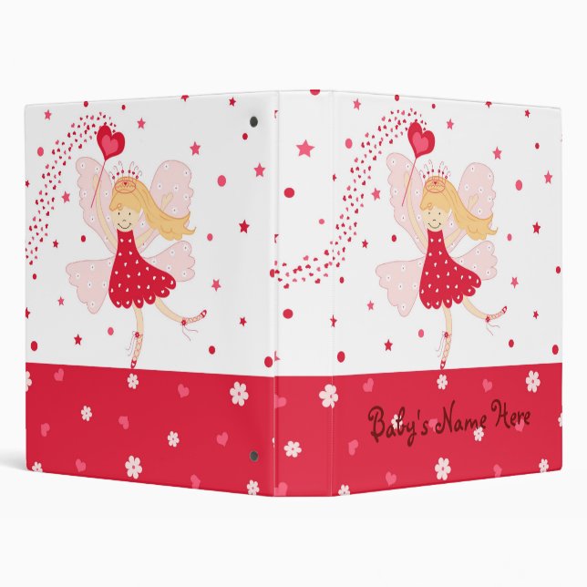 1" Red Fairy Ballerina Photo Album Binder (Background)