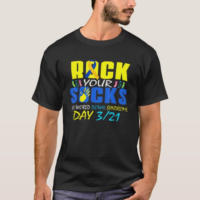 1 Rock Your Socks World Down Syndrome Awareness T-Shirt (Front)