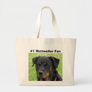 #1 Rottweiler Fan Jumbo Tote Bag