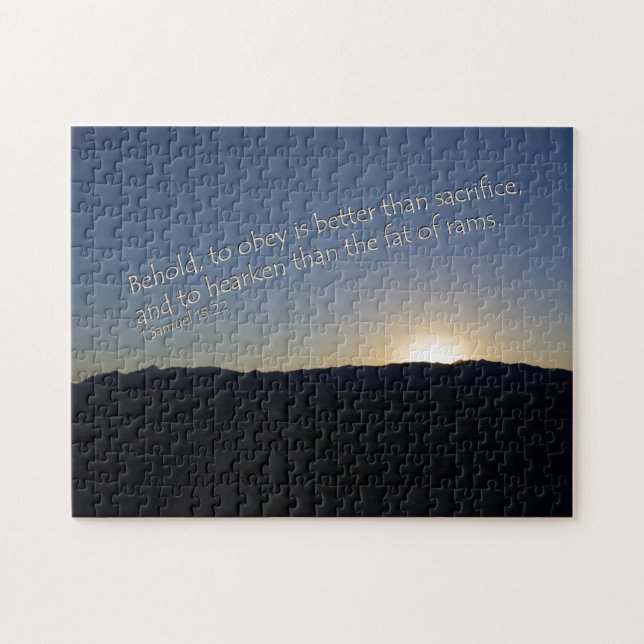 1 Samuel 15:22 Sunset Jigsaw Puzzle (Horizontal)