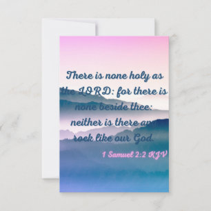 1 Samuel 2:2 KJV Bible Verse Pic Flat Greeting Card