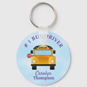#1 School Bus Driver Keychain