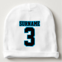 1 Side Beanie WHITE BLACK BLUE Football Jersey